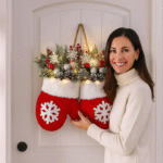 Christmas Wreath with Red Berries & Snowy Pine Cones – Self-Lit, Easy Hang (1pc/2pcs) - Image 2
