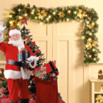 9ft/270cm Christmas Garland with Lights, Baubles & Flower Balls Festive Decoration for Fireplaces, Stairs, and Xmas Trees - Image 3