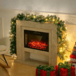 9ft/270cm Christmas Garland with Lights, Baubles & Flower Balls Festive Decoration for Fireplaces, Stairs, and Xmas Trees - Image 2