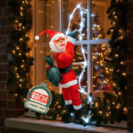 60cm LED Santa Climbing Rope Decoration – 48 Lights, 8 Modes, Outdoor Christmas Display
