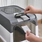 Foldable Large Cat Litter Box with Lid Grey - Image 5