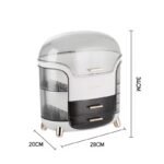 Makeup Organizer Storage Box with Transparent Cover (White) - Image 7