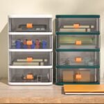 Stackable Multi-Layer Desktop Storage Drawer Organizer (Clear Plastic)