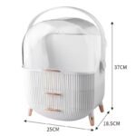 Makeup Organizer Storage Box with Transparent Cover (White) - Image 7
