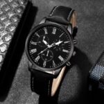 4pcs Men’s Black Quartz Watch & Jewelry Set Bracelet, Necklace & Ring, Gift Boxed - Image 3