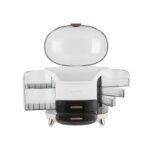 Makeup Organizer Storage Box with Transparent Cover (White) - Image 6