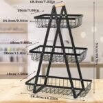 3-Layer Detachable Metal Storage Basket Multifunctional Kitchen Counter Organizer - Image 4