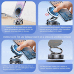 360°Rotation Vacuum Magnetic Phone Holder One-Handed Operation Foldable Adjustable Magnetic Phone Holder - Image 3