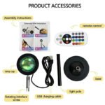 Led Sunset Lamp 16 Colors Rgb With Remote Control Rainbow Projection Night Light Led Sunset Light - Image 4