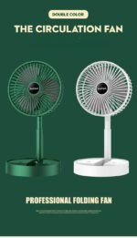 2025 Mini USB Rechargeable Folding Telescopic Floor Fan for Students Home Office RV Car Dormitory Outdoor Camping - Image 3