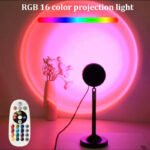 Led Sunset Lamp 16 Colors Rgb With Remote Control Rainbow Projection Night Light Led Sunset Light - Image 2