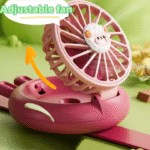 2025 USB Charging Cute Mini Handheld Fan Children's Portable Pet Watch Fan for Students Child Gift Car Three Cooling English - Image 4