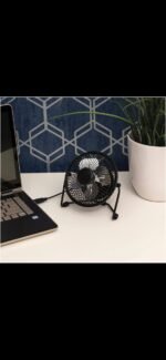 Portable USB Fan - Personal Desk Fan 4 Inch Mini Metal Cooling Fan USB Fans for Desk, Quiet and Powerful, 360 Degree Rotation Perfect Office Fan Personal Fan for Home & Office - Image 2